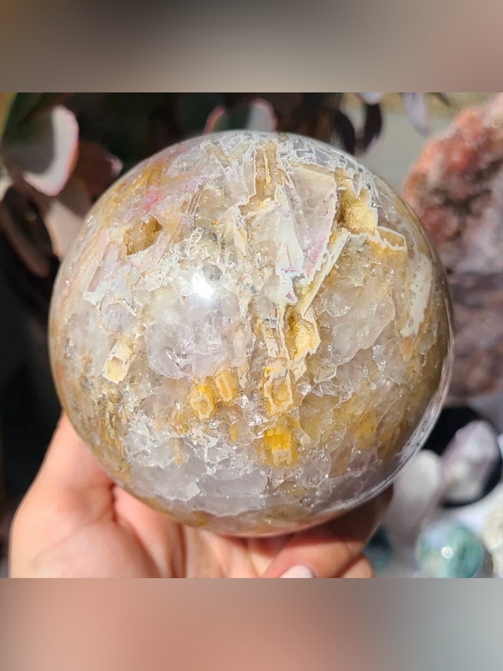 Pink Amethyst Agate Sphere